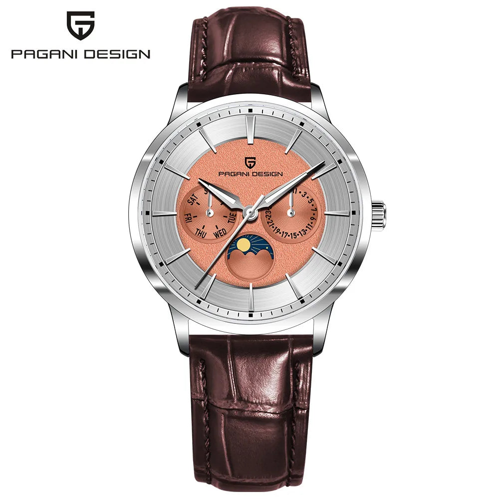 2025 PAGANI DESIGN New 40MM Multifunctional Men Quartz Watches 100M Waterproof Top Brand Sapphire Glass Moonphase Watch for Men