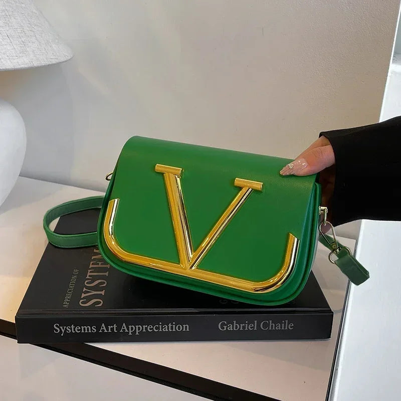 Elegant Simple Crossbody Handbag For Business Women With Solid Color Large Capacity Trendy Logo Design
