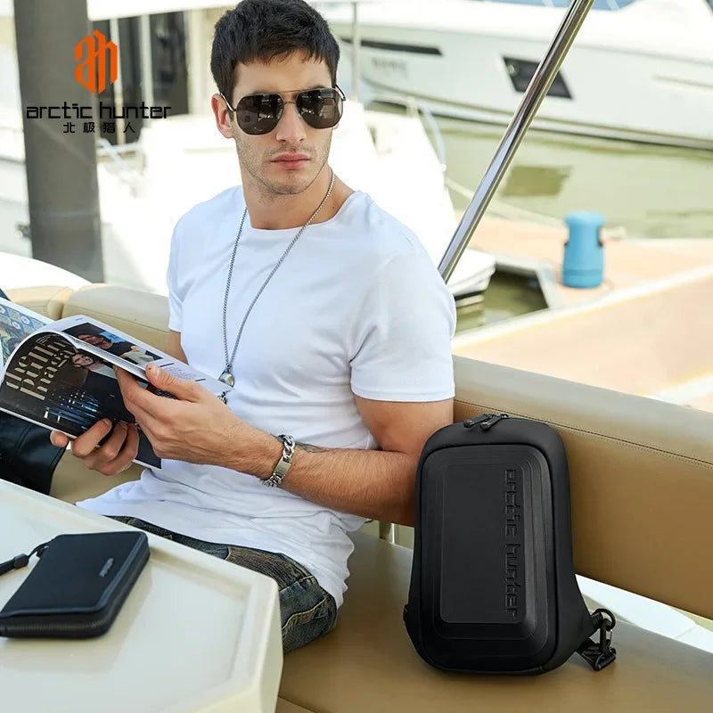 New Men's shoulder bag chest bag Top quality Comfortable breathable male messenger bag EVA hard shell Anti-theft Crossbody bag