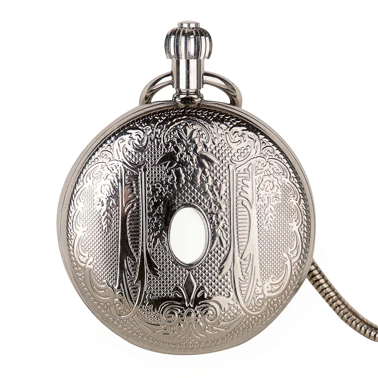 Silver Multifunction Pointer Pocket Watch Mechanical Hand-winding Mens Vintage Pocket& Fob Watches Reloj Hombre