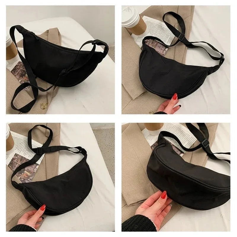 Women Shoulder Bags Women Solid Color Nylon Dumpling Messenger Bag 2024 New Trendy Lightweight Large Capacity Underarm Bag