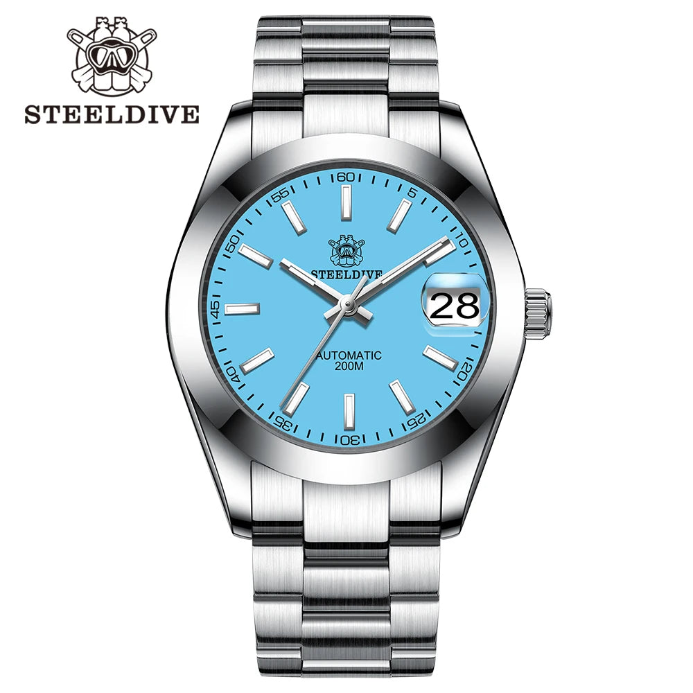 STEELDIVE SD1934 NH35 Automatic Movement 39mm Stainless Steel BGW9 Blue Luminous Sapphire Glass 200M Water Ghost Dive Watches