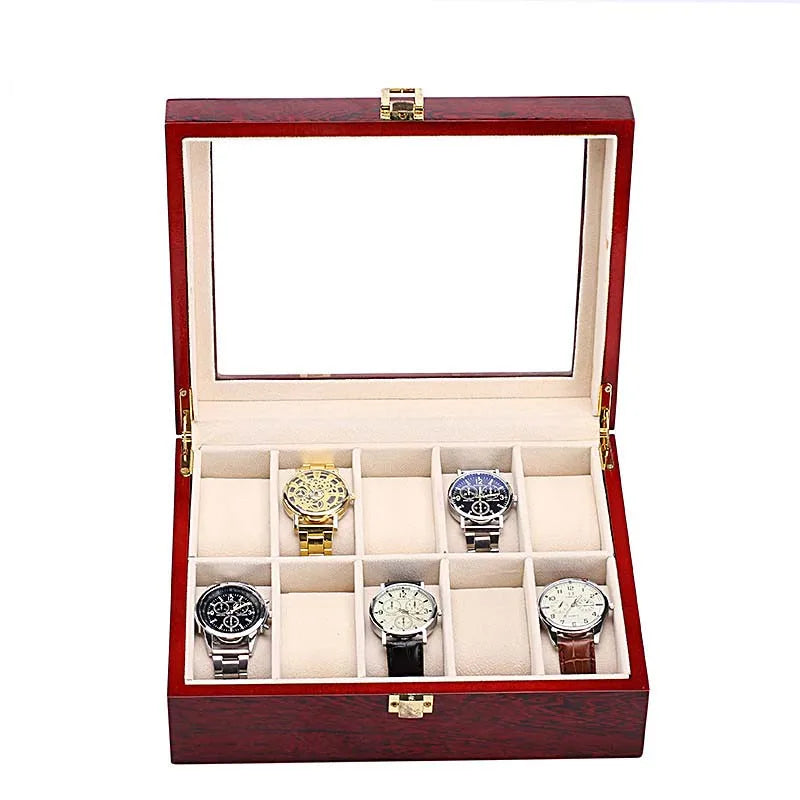 Watch Boxes 2/3/5/6/10/12 Grids Luxury Wooden Watch Organizers Wood Holder Boxes for Men Women Watches Jewelry Display