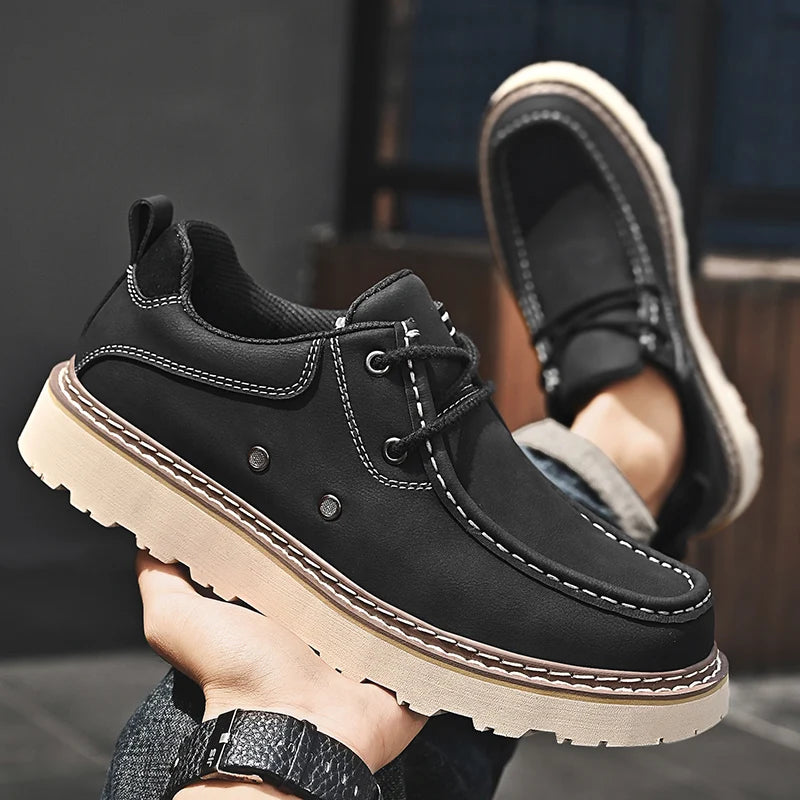 New Trend Outdoor Loafers Casual Comfortable Walking Shoes Ultralight Elegant Men's Dress Flats Thick Bottom Male Driving Shoes