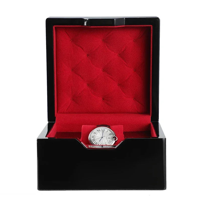 Luxury Black Red Watch Box Handmade Wooden Lacquer Watch Storage Boxes Ring Jewelry Organizer Display Cabinet Decoration Gifts