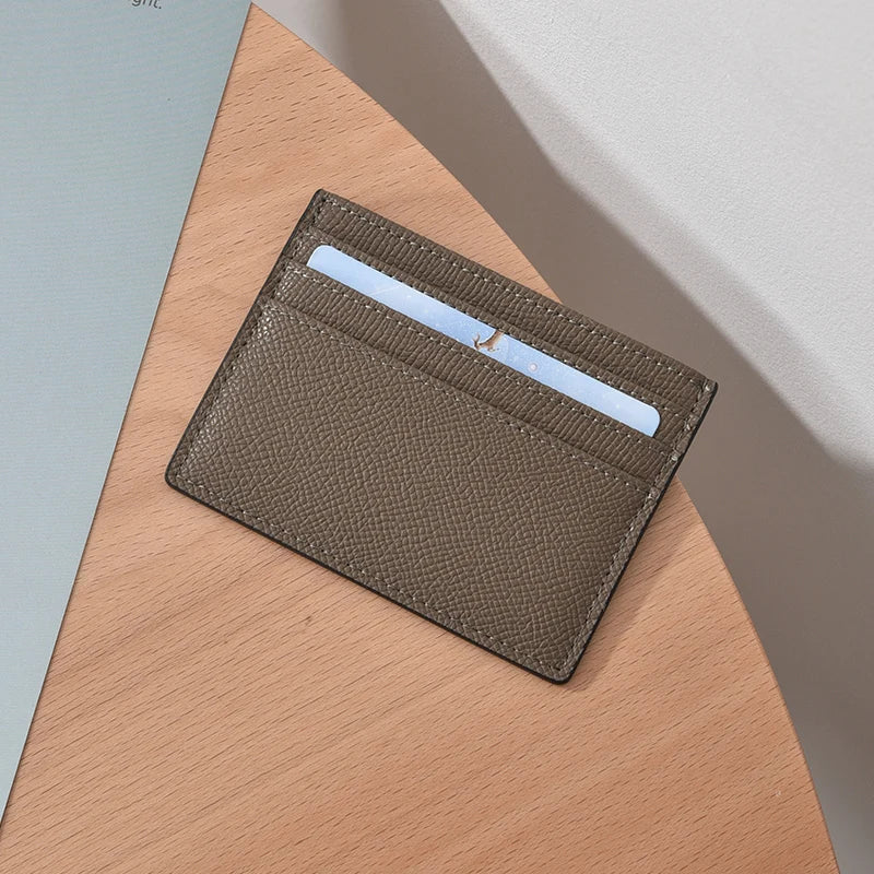 Ultra-thin Card Holders Genuine Leather High Quality Luxury Design Unisex ID Card Case Cowhide Solid Slim Business Card Wallet