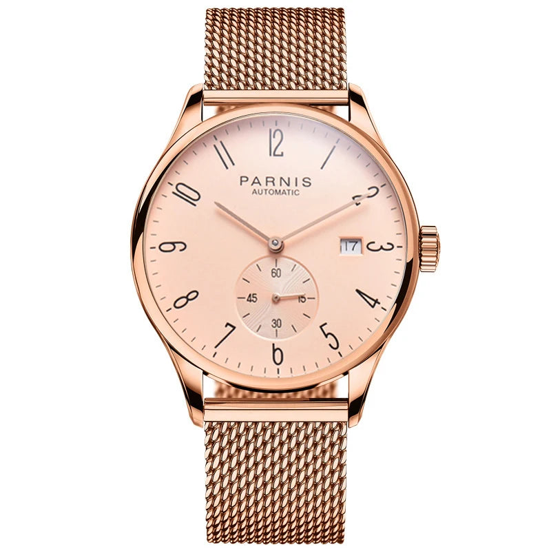 Parnis Mechanical Watches Minimalist Watch for Men Wristwatch Luxury Waterproof Automatic hombre Relogio Masculino Calendar 2025