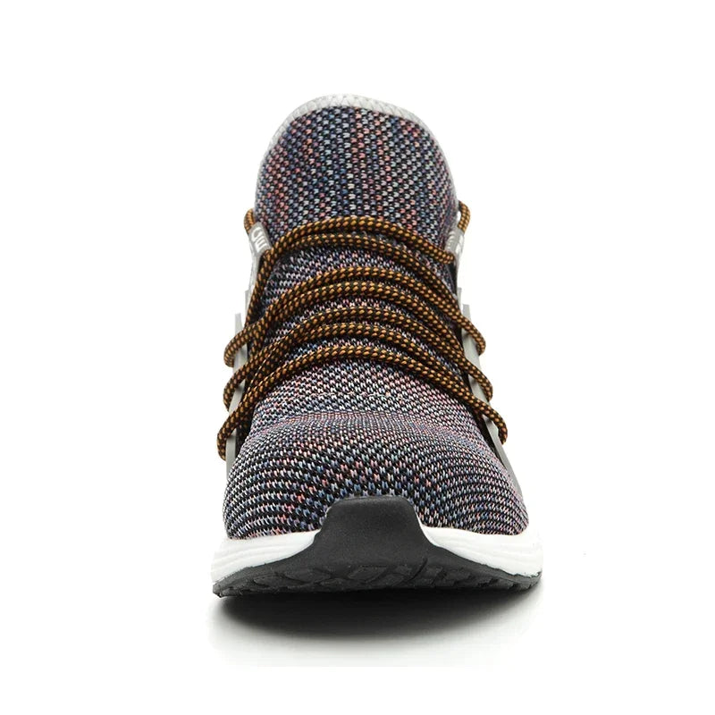 Men's Work Mesh Boots Men Steel Toe Work Shoes Outdoor Anti Slip Breathable Protective Boots Men's Puncture Proof Safety Shoes