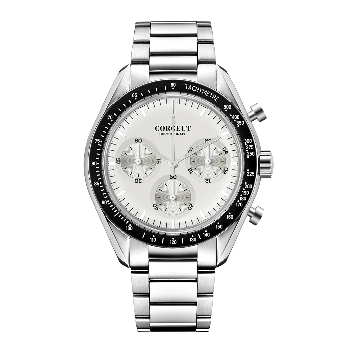 CORGEUT 40mm Vk63 Quartz Movement Watch Man Waterproof High Quality Luxury Mineral Glass Time Running Second Glow Watchs