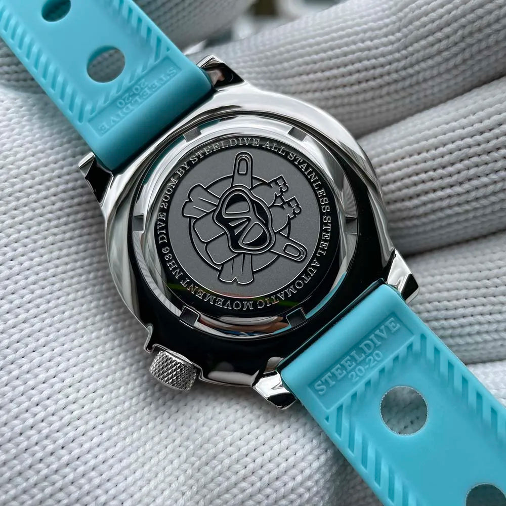 STEELDIVE SD1984 Hot Selling 42.2MM M onster 200M Waterproof NH36 Day Function Sapphire Glass Automatic Movement Steel Bracelet
