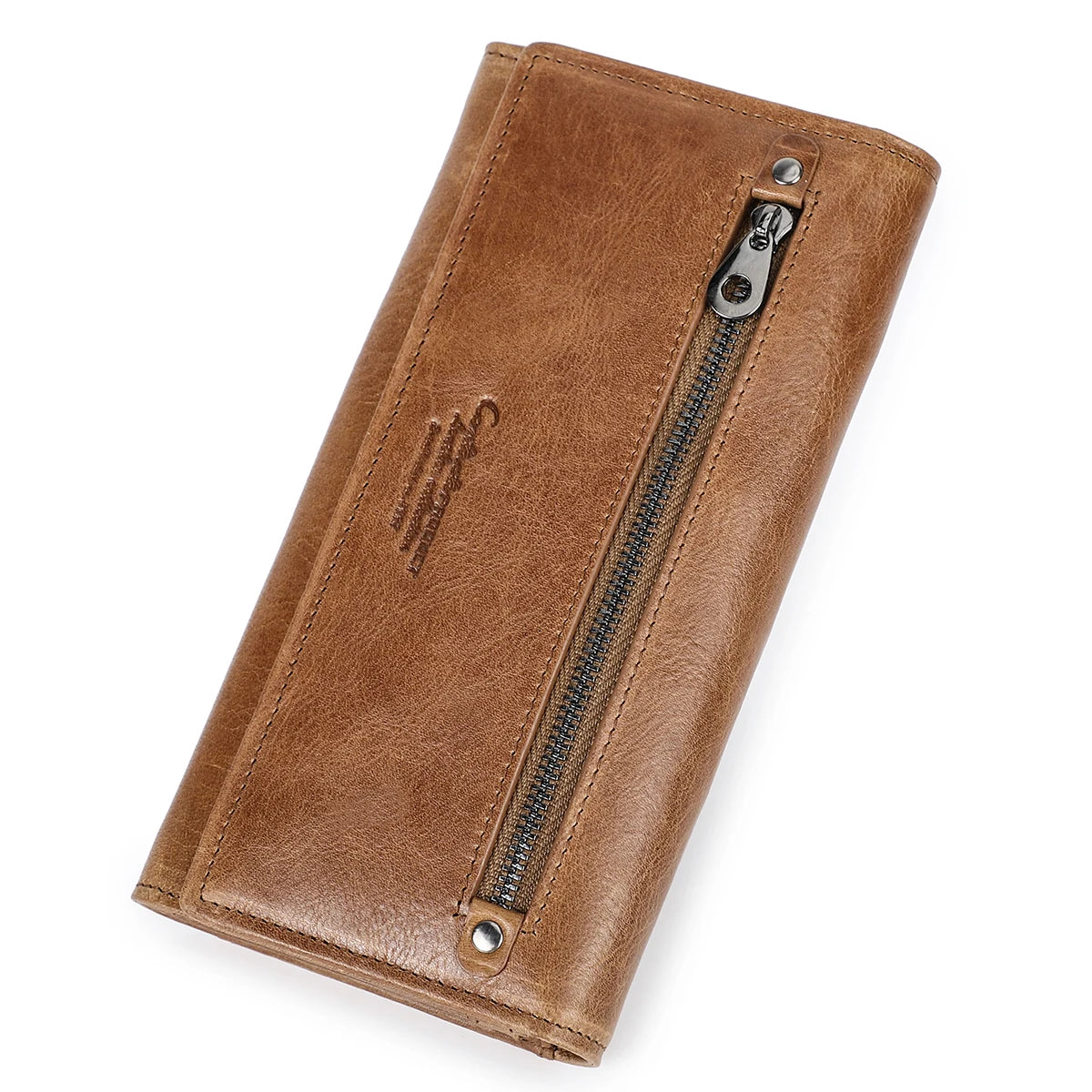 Contact'S Women Genuine Leather Wallets With Coin Pocket Long Wallets Zipper Wallets With Card Holders Femal Purse