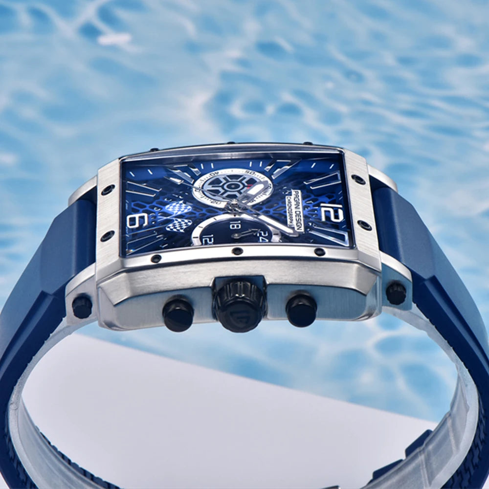 PAGANI DESIGN 2022 New Rectangular Watches for Men Top Brand Men's Sports Quartz Watches Skeleton Automatic Date Chronograph
