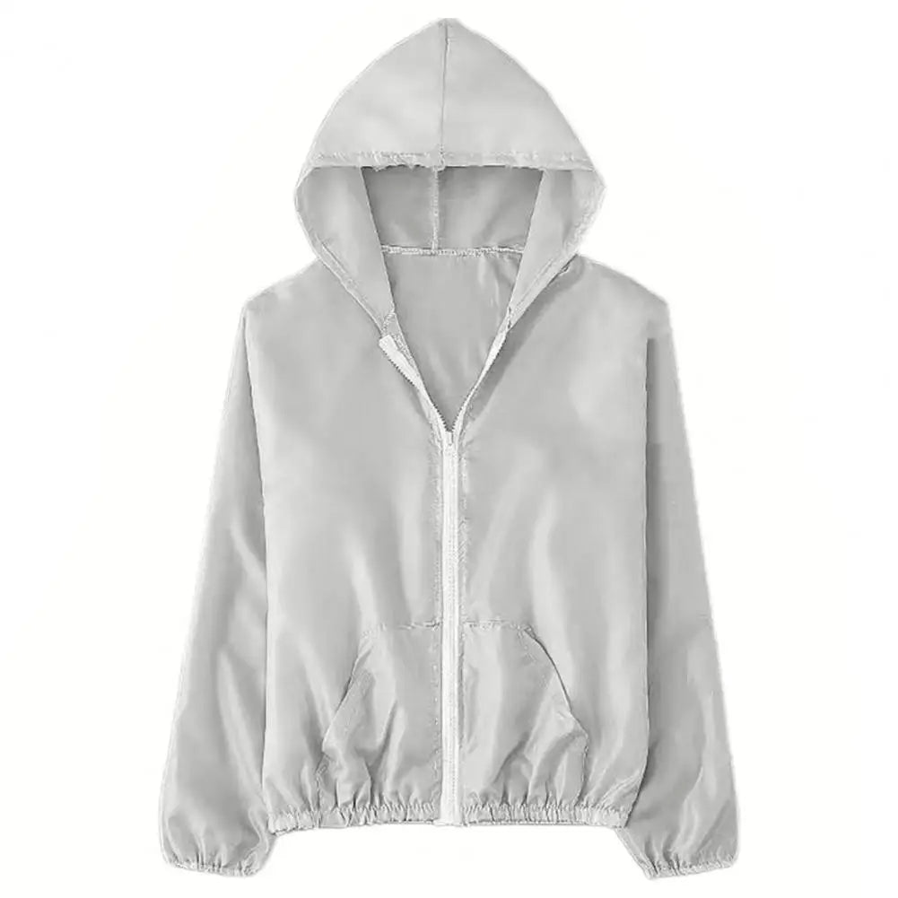 Women Men Sun Jacket Breathable Long Sleeve Zipper Coat Anti UV Sunscreen Windbreaker Hiking Jacket Sports Jacket