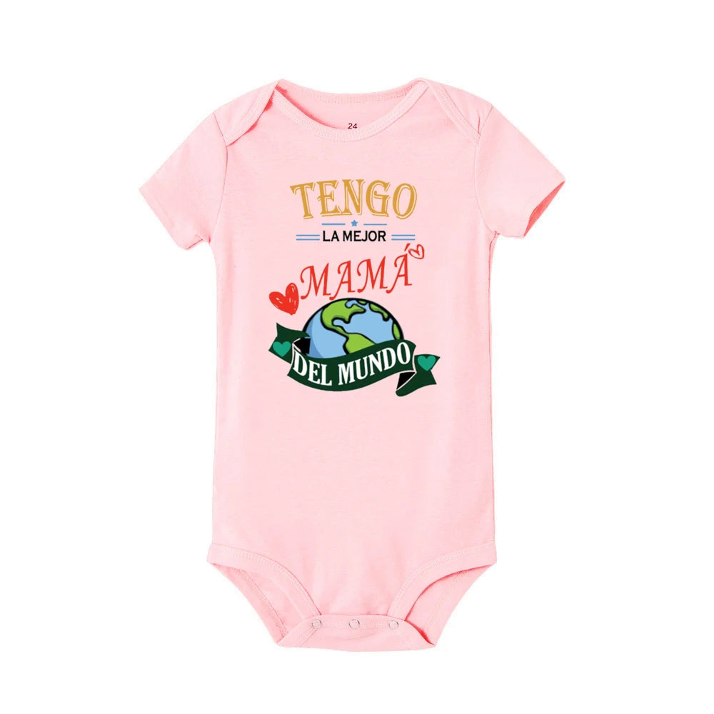 I Hava A Best Mom in The World Printed Baby Romper Infant Short Sleeve Bodysuit Boys Girls Summe Jumpsuit Funny Toddler Clothes