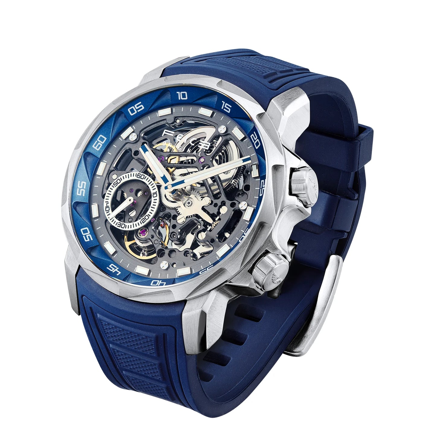 FEICE 2025 new double-sided skeleton trend men's automatic mechanical watch luminous waterproof-FM511