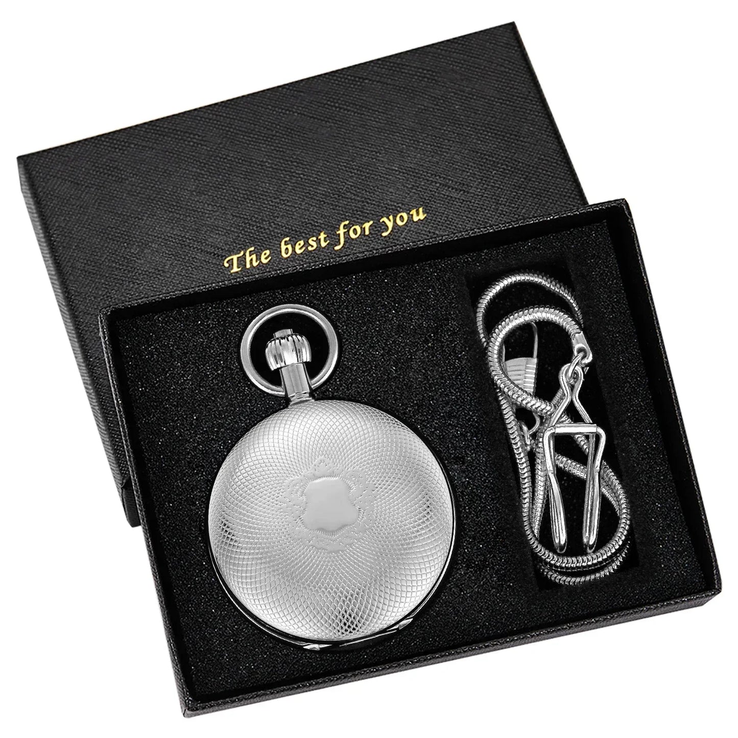 Antique Imperial Luxury Pocket Watch Mechanical Hand Winding Stainless Steel Case Mens Pocket Watch 30cm Chain
