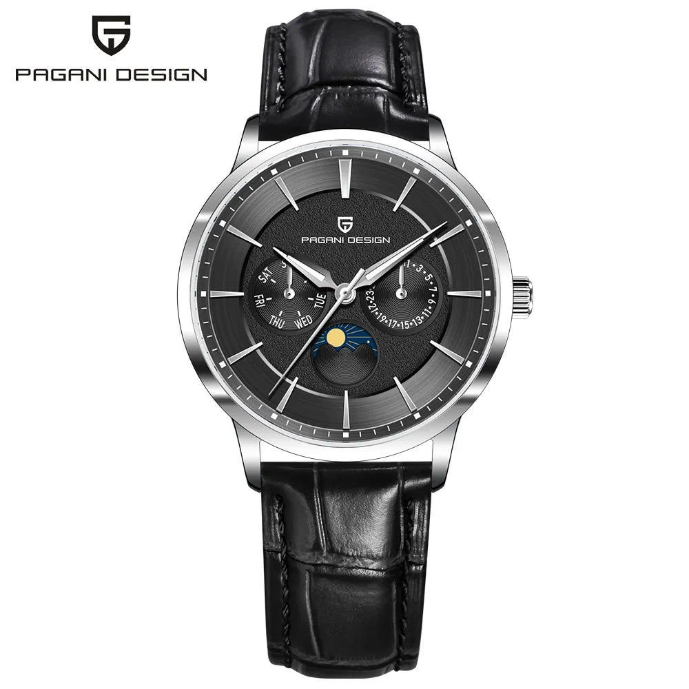 2025 PAGANI DESIGN New 40MM Multifunctional Men Quartz Watches 100M Waterproof Top Brand Sapphire Glass Moonphase Watch for Men