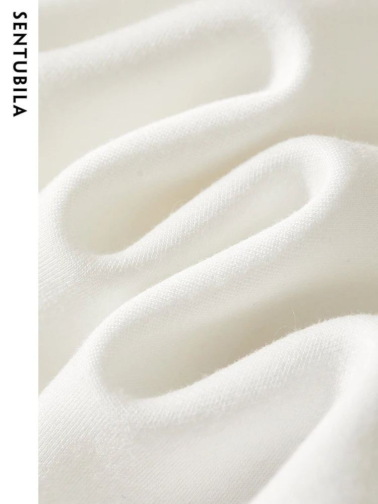 SENTUBILA Casual White Jacket Women Outerwear 2025 Spring Fashion Loose Stand Collar Full Zip Outdoor Short Coats 131W45929