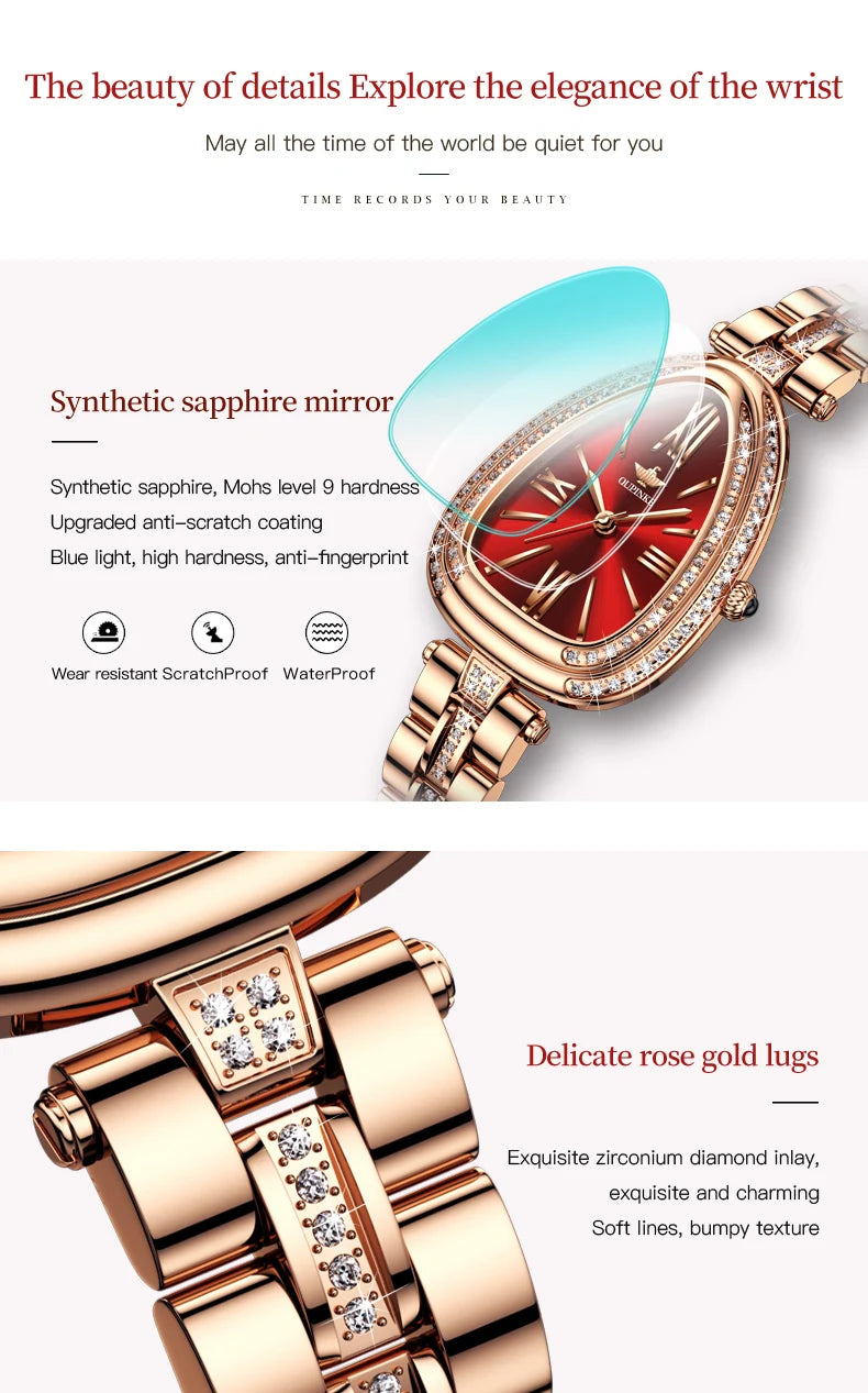 OUPINKE Quartz Wtch for Women Swiss Certification Wristwatch