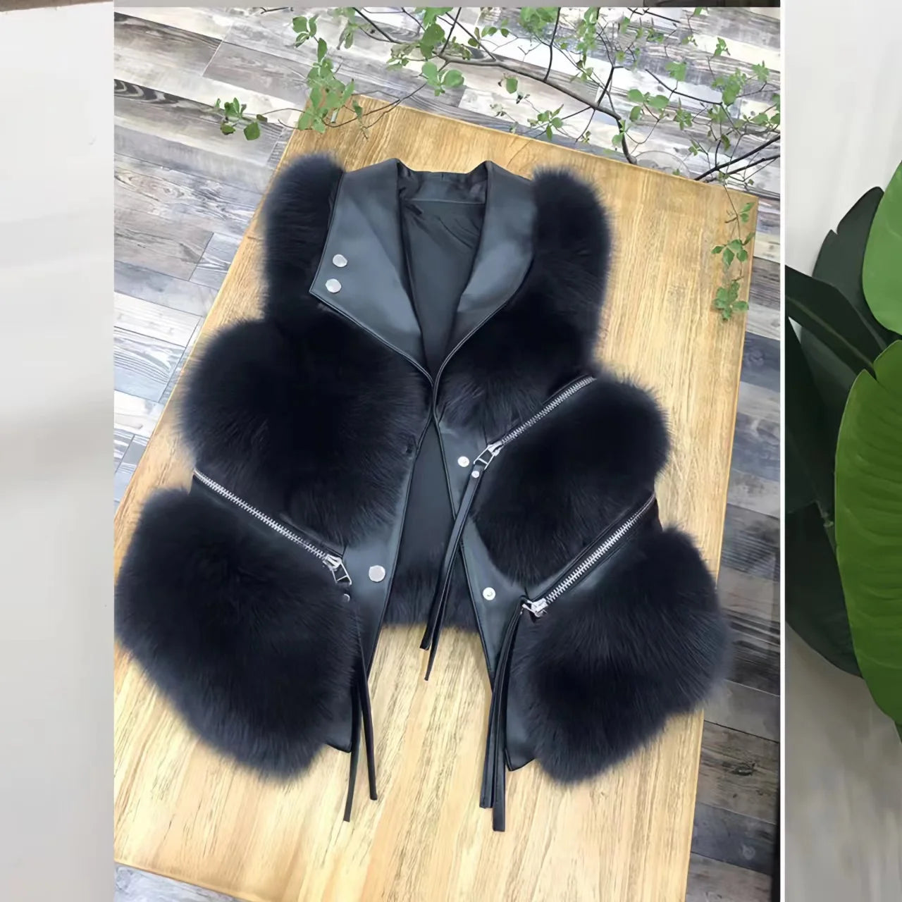 Faux Fur Waistcoat for Womens, Chic Splice Fox Coat Ladies Sleeveless Fur Vest Jacket, Slim Faux Fox Fur Outwear Vests, New