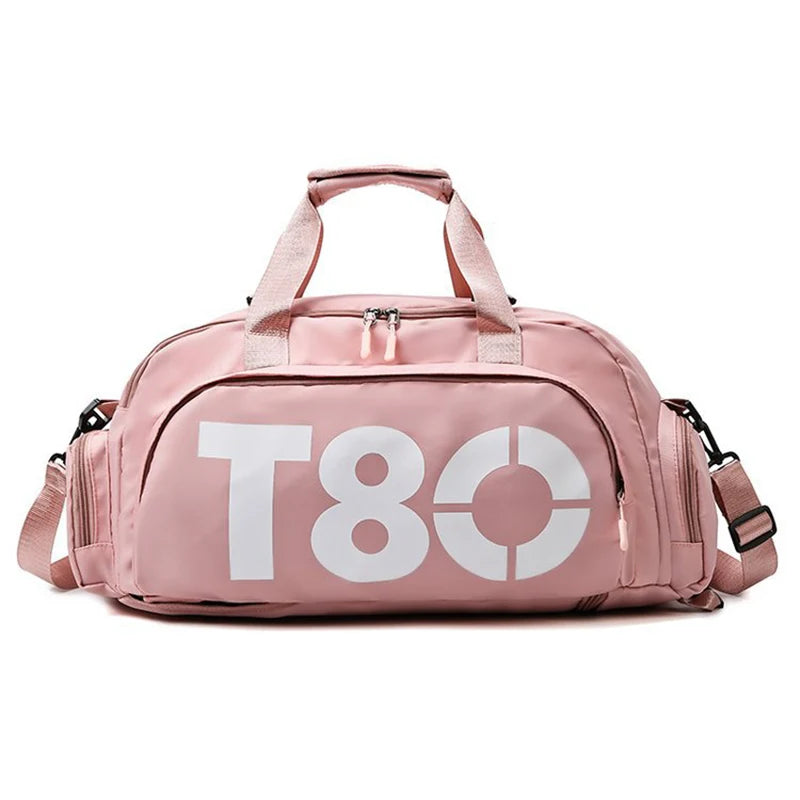 Women's Handbag T80 Gym Sports Backpack for Man Hand Bag Fitness Travel Tote Shoe Shoulder Duffle Crossbody Portable Boston Bag