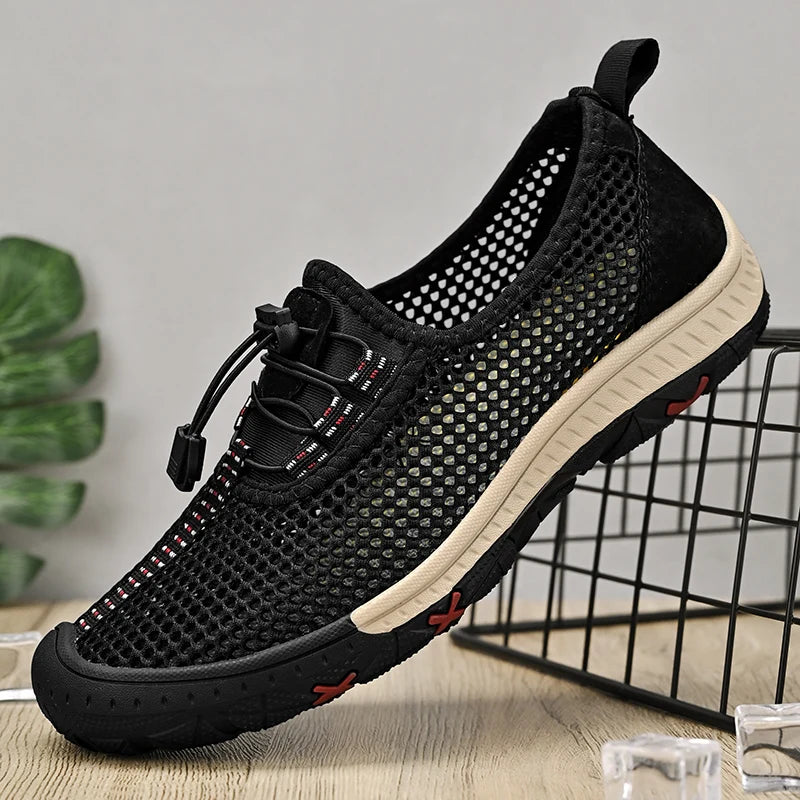 Breathable Mesh Men Sneakers outdoor Shoes for men Summer Hiking Shoes Big size 38-48 Water shoes Athletic Walking Shoes