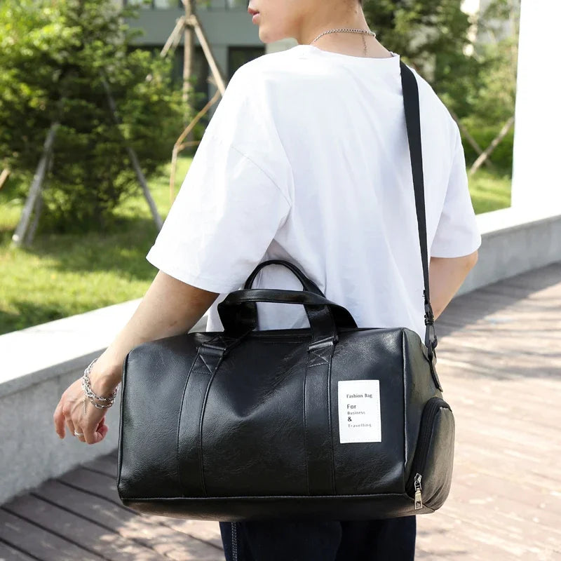 Waterproof Short Travel Handbag Training Fitness Bag Solid Color Dry And Large-capacity Wet Separation Pocket Handbag