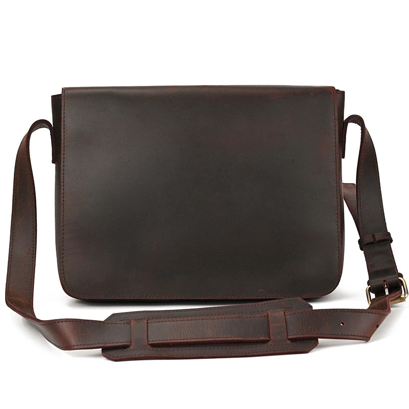 Vintage Crazy Horse Leather Men's Briefcases Laptop Bag Office Bags for Men Cover Messenger Bags Men's Leather Bag Computer Bags