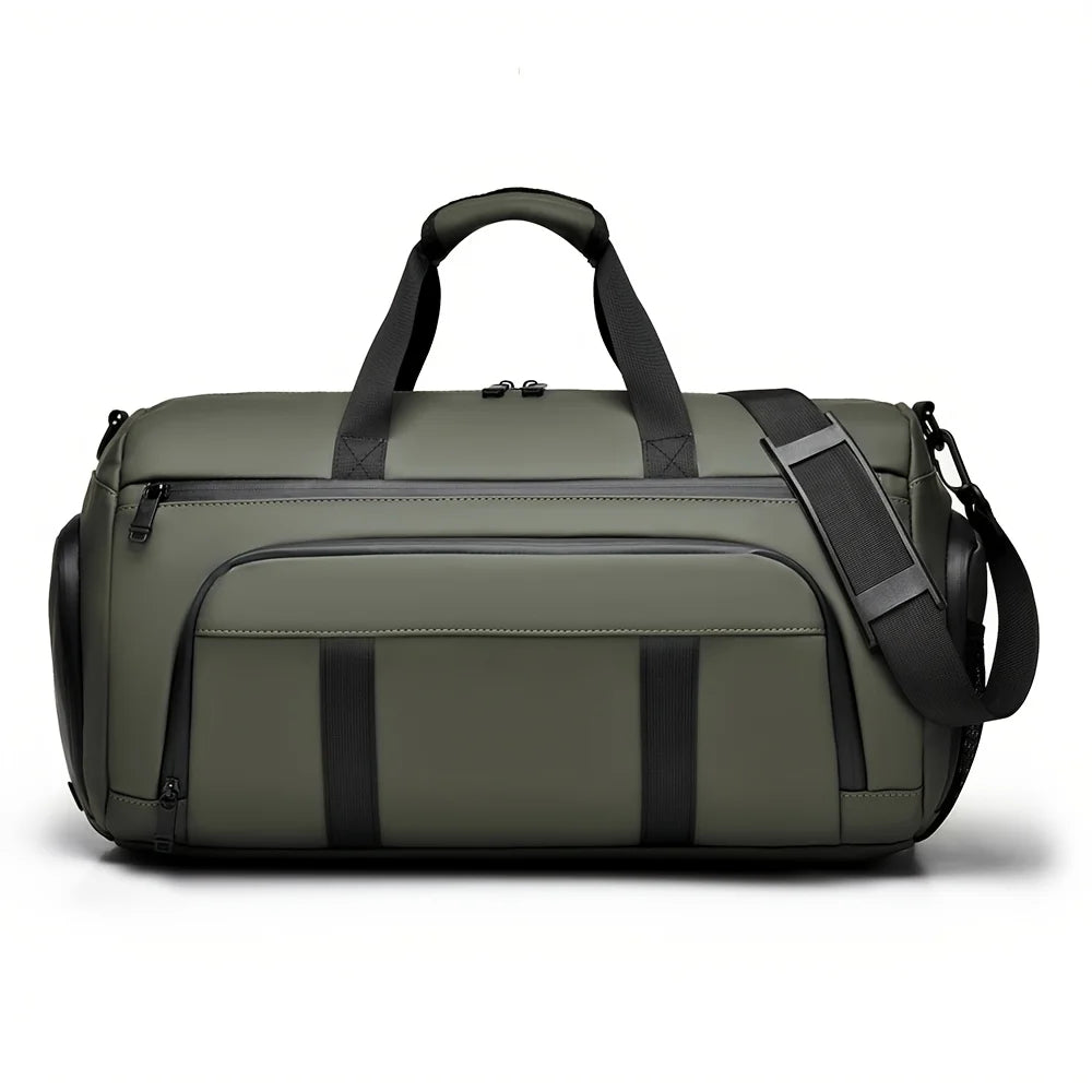 Large capacity men's sports crossbody bag, suitable for gym, travel, and outdoor activities - available in gray/green/black