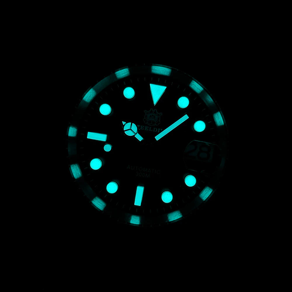 SD1953T New In STEELDIVE 300M Water Resistant NH35 Automatic Mens Dive Watch Reloj Black Ceramic Bezel With Embossed Markers