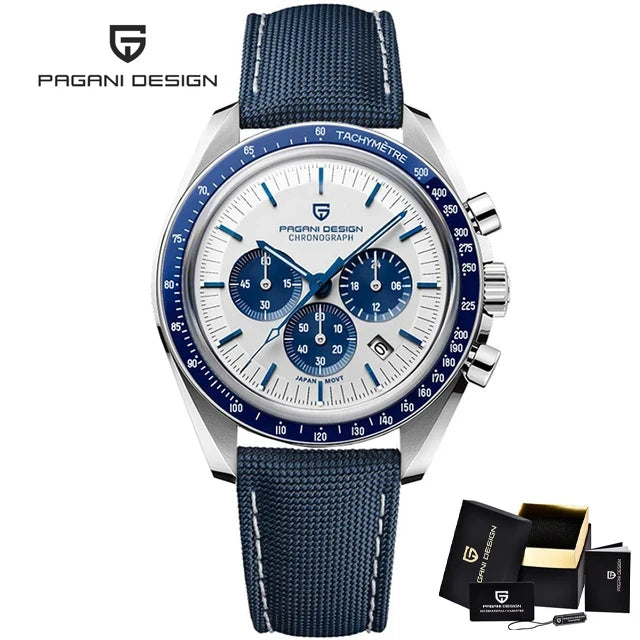 PAGANI DESIGN New Moon Watch Men Multifunctional Top Brand Luxury Automatic Quartz Waterproof Sport Stainless Steel Reloj Hombre