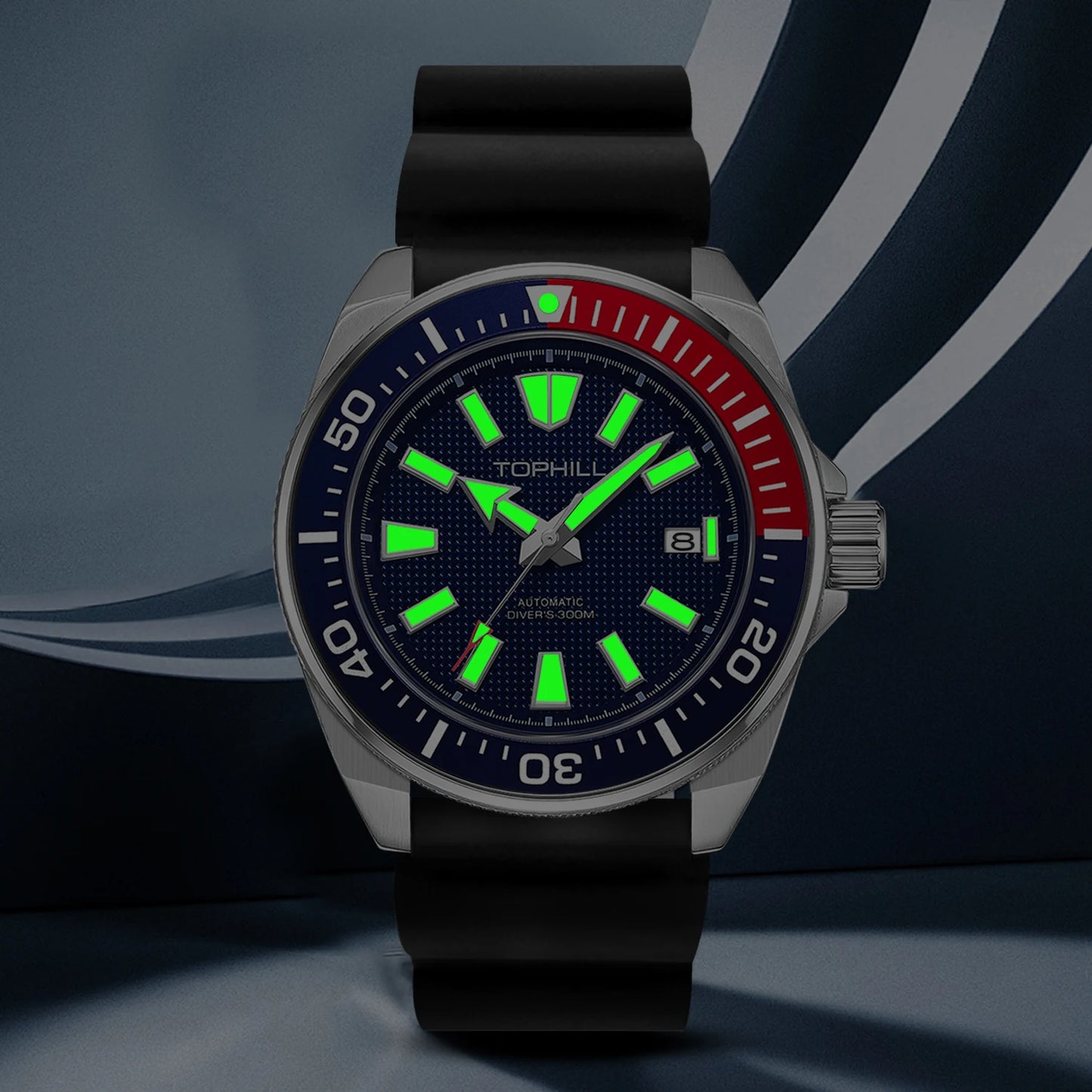 TOPHILL Men's Automatic Watches Men Dive Watch 300m Waterproof Mechanical Wristwatch NH35 Super Luminous Clocks Sapphire Mirror