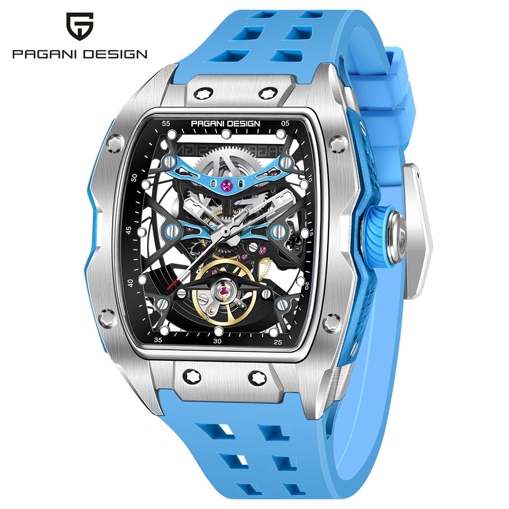 2025 New PAGANI DESIGN 42MM Tonneau Men Mechanical Watch Luxury Sapphire Glass Automatic Watch 50M Waterproof Skeleton Watch Men