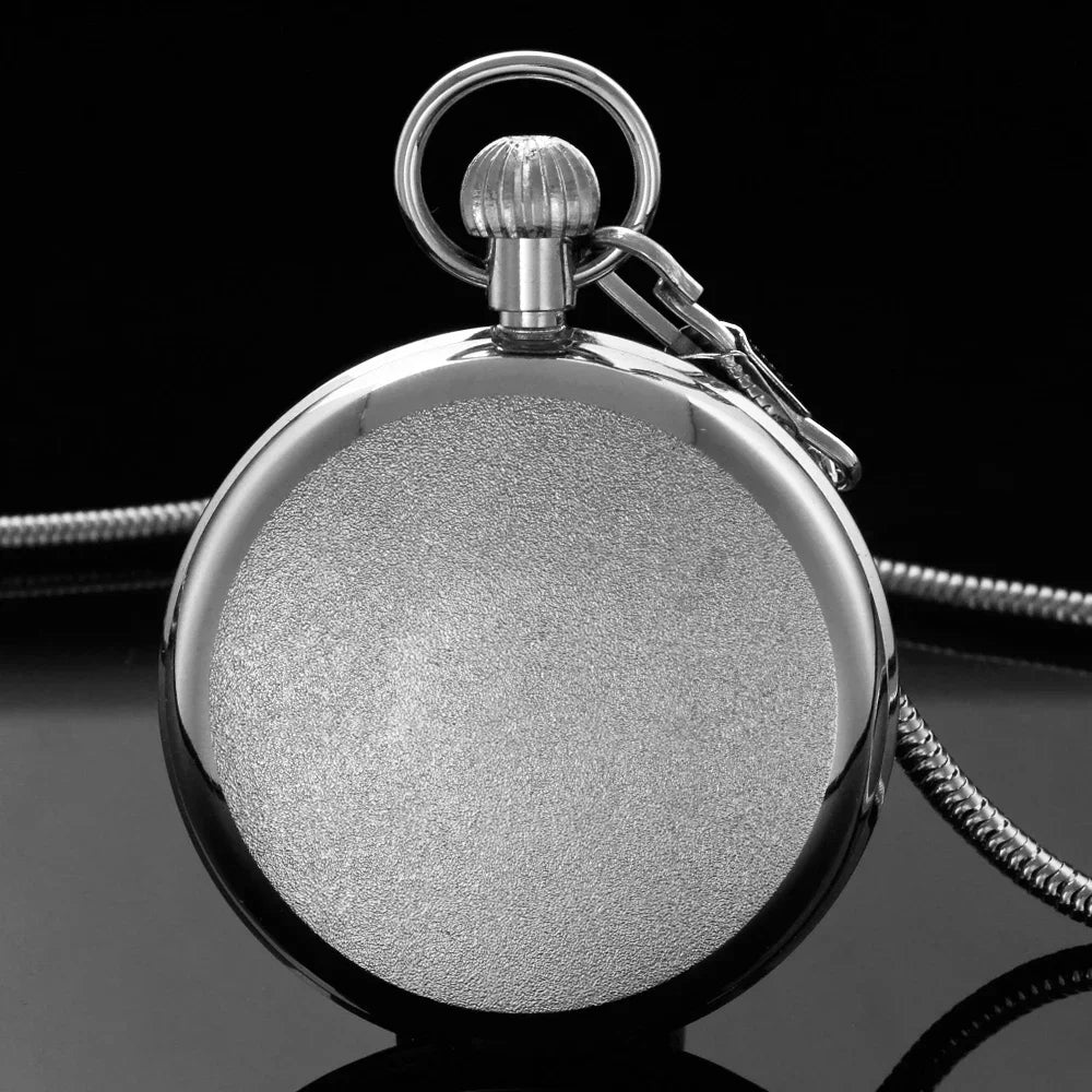 Luxury London 1856's Antique Pocket Watch Mechanical Hand Winding Stainless Steel Case Mens FOB Chain Pocket Watch Reloj Gift