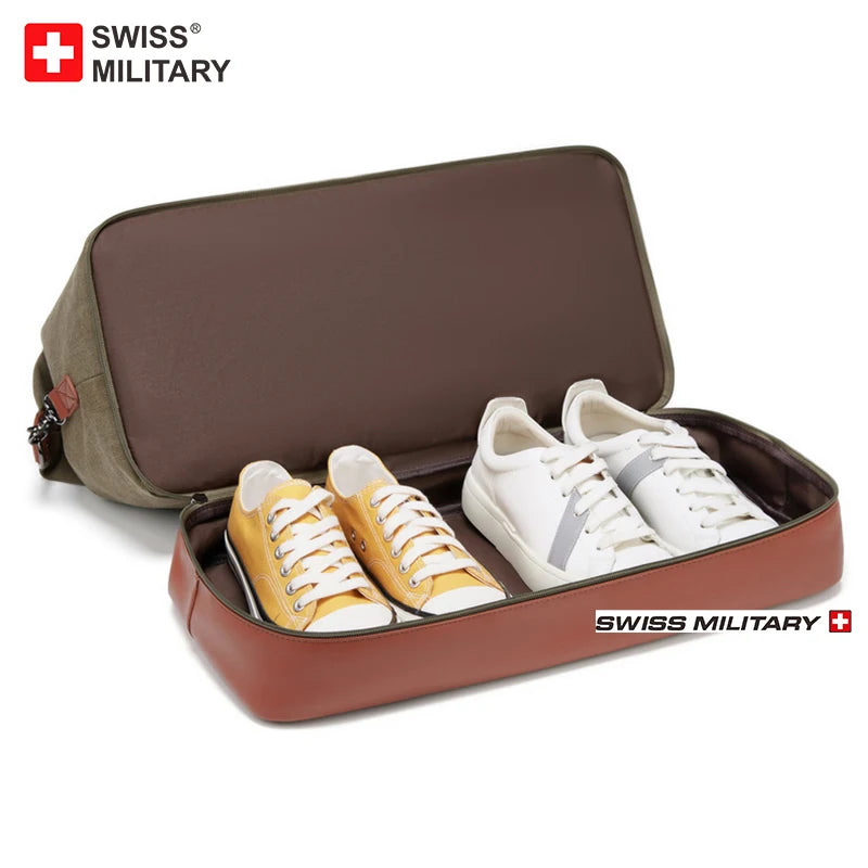 SWISS MILITARY Handheld travel Bag Large Capacity Retro Bag Canvas Multifunctional Luggage Bag Anti Theft Travel Bag