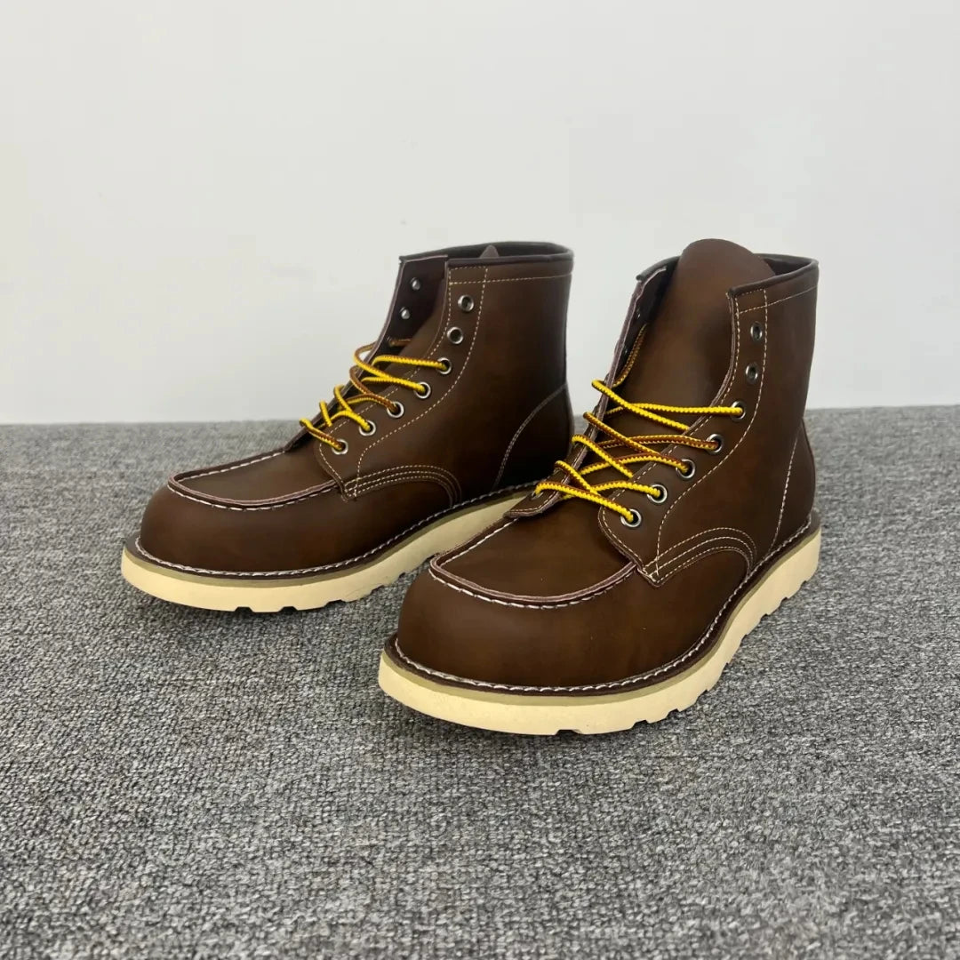 Authentic American Retro Boots Men's Genuine Leather Workwear Boots Autumn Winter High Top oes