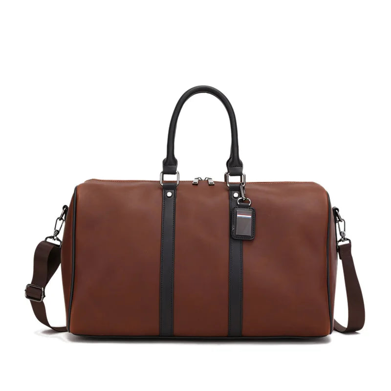 Casual Men's Leather Big Crossbody Bag Man Large Capacity Travel Tote Weekend Bag Convenient Carry On Luggage Male Duffel Bags