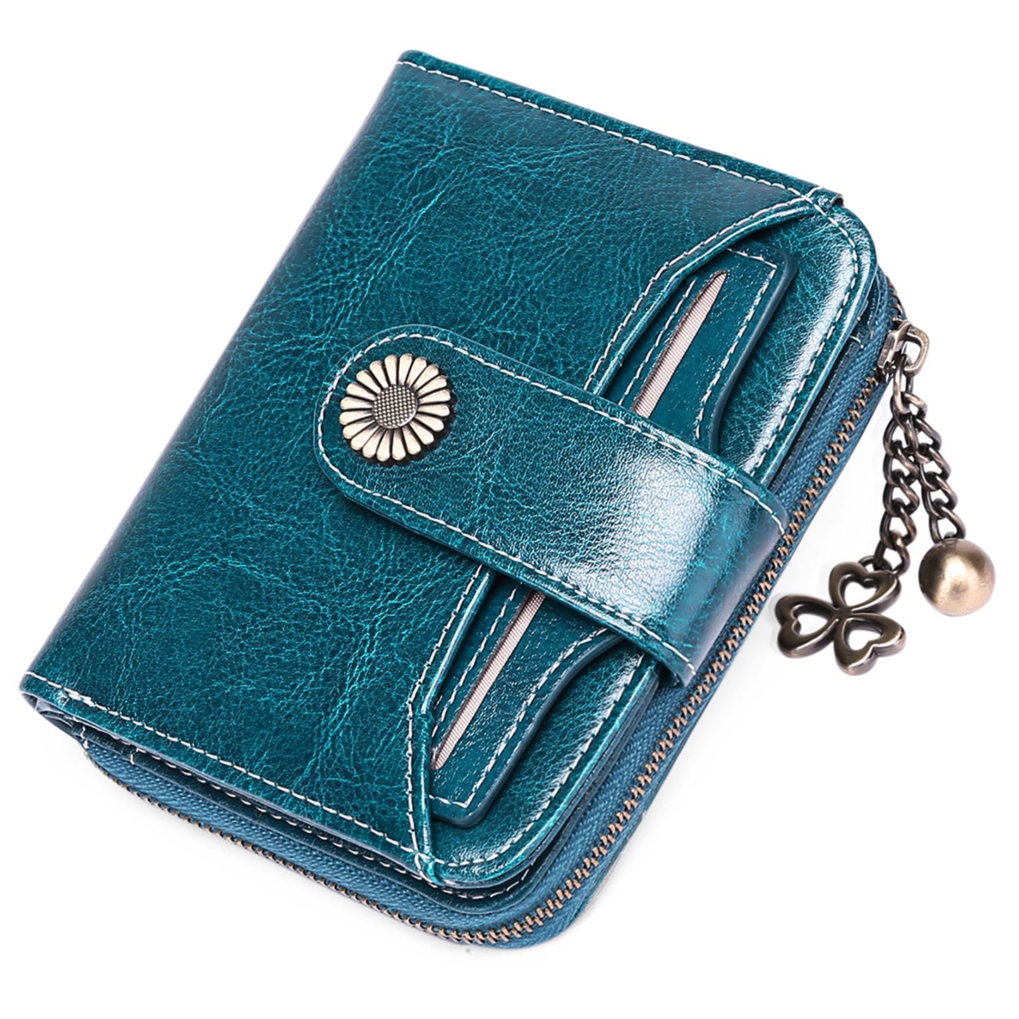 High Quality Women's Genuine Leather Wallet Female RFID Anti Theft Card Holder Coin Purse Wallets for Women Clutch Bag