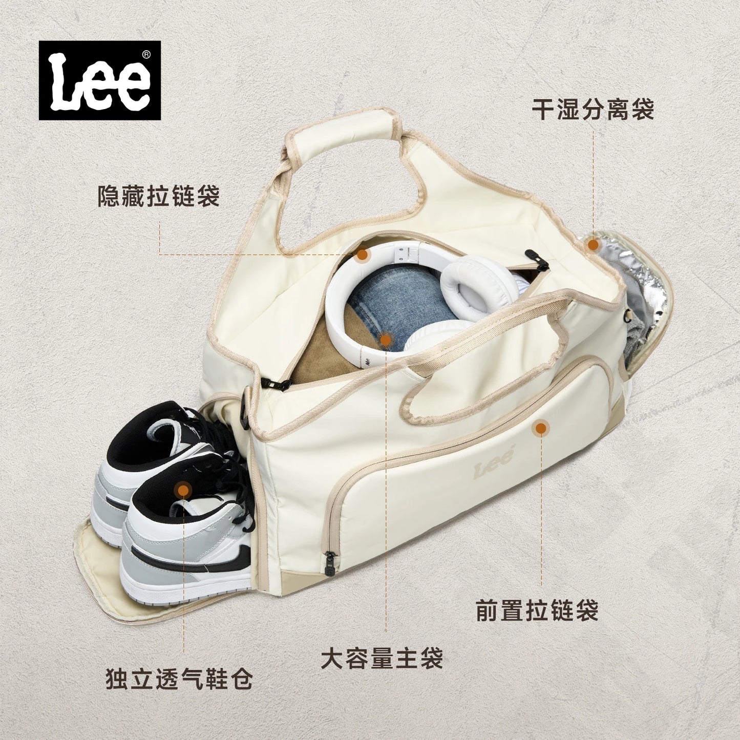 LEE Thermos Dry Bag Shoe Compartment Gym Fitness Bag Women Men Large Size Waterproof Yoga Training Package Travel Duffle Bag