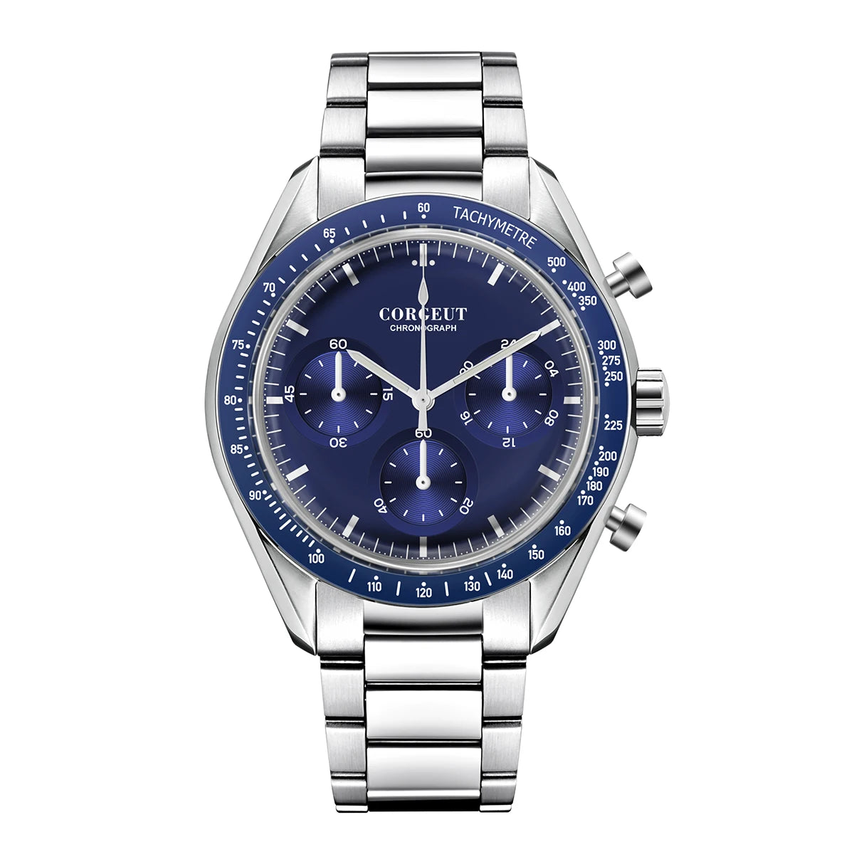 CORGEUT 40mm Vk63 Quartz Movement Watch Man Waterproof High Quality Luxury Mineral Glass Time Running Second Glow Watchs