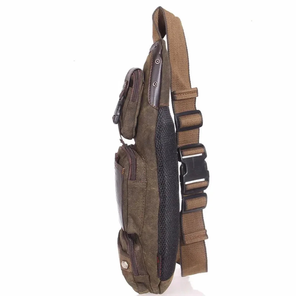 Men Sling Chest Bag Cross Body Backpack Riding Male Travel Climb Outdoor Sports Canvas One Shoulder Messenger Bag