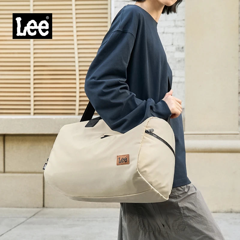 LEE Waterproof Nylon Lightweight Gym Duffel Bags Women Men Dry Wet Shoe Pocket Weekend Overnight Shoulder Luggage Travel Bag