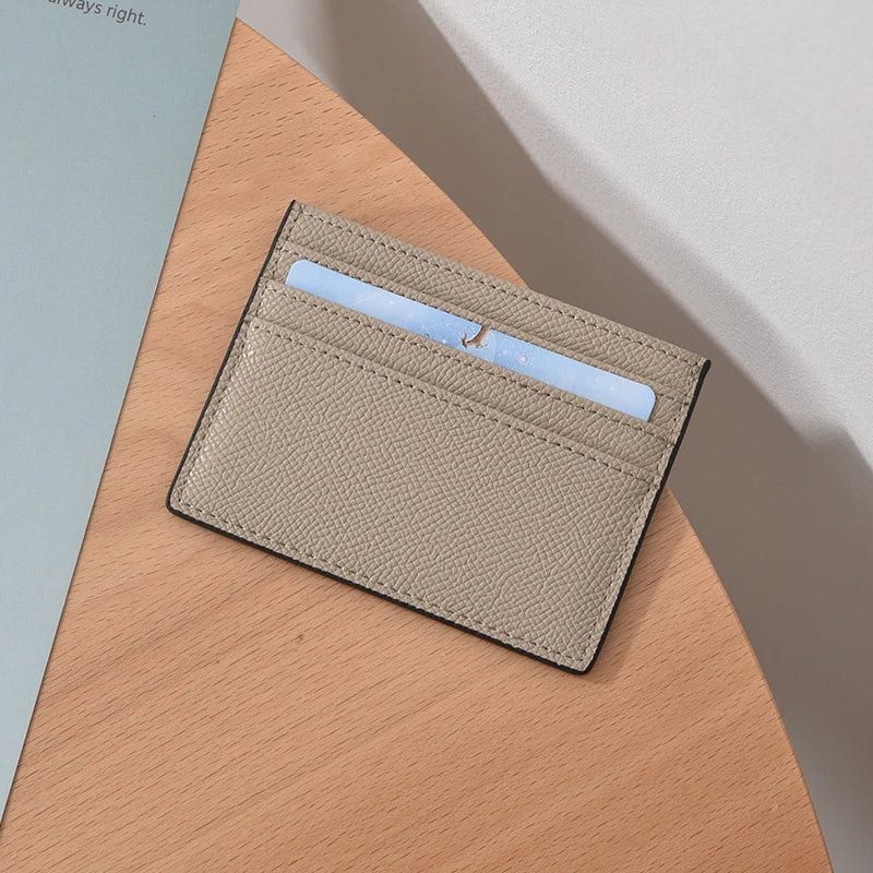 Ultra-thin Card Holders Genuine Leather High Quality Luxury Design Unisex ID Card Case Cowhide Solid Slim Business Card Wallet