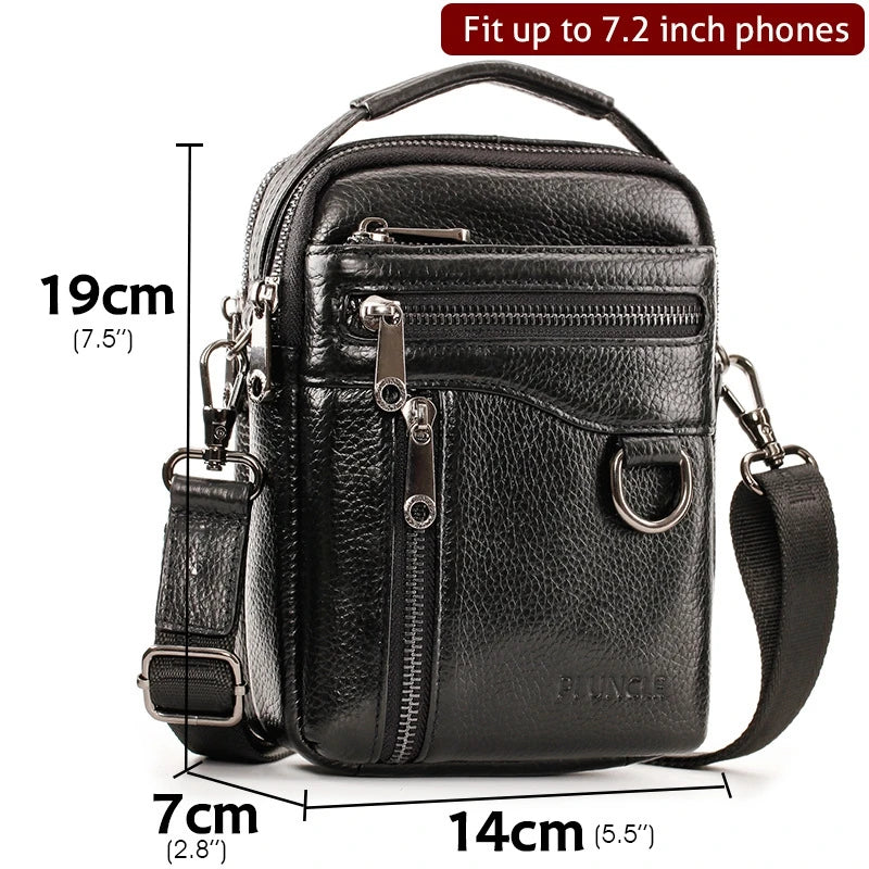Genuine Leather Men Shoulder Crossbody Bags Casual Waist Pack Handbags For Male Messenger Tote Flap Sling Purse Clutch JYY1057
