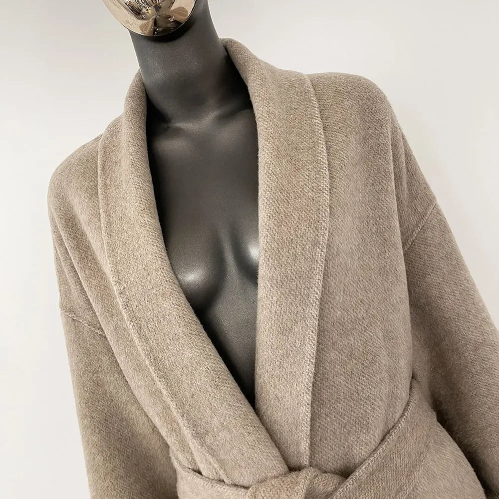 Winter Temperament Short and Long Real Wool Coat Removable Cuffs Fox Fur Jacket Cashmere Coat Double-sided Woolen Jacket Women