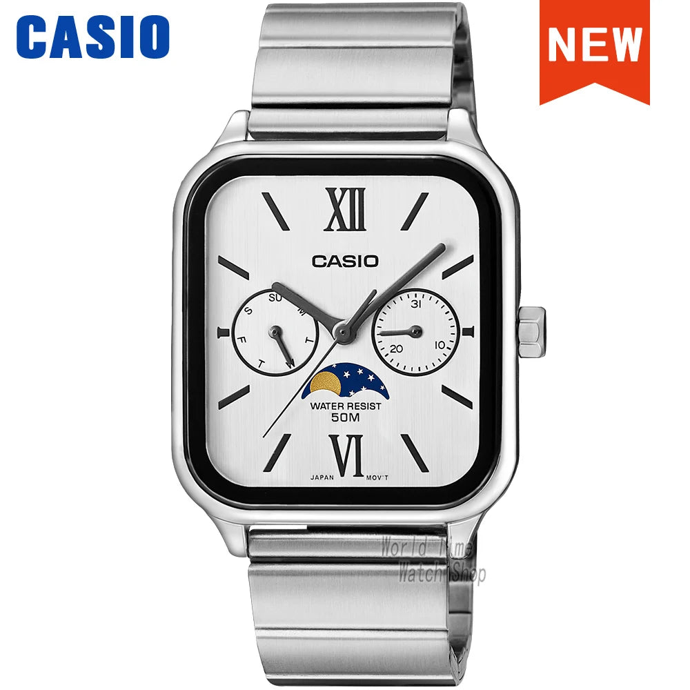 Casio wrist watch for men Fashion top luxury set quartz Waterproof Limited edition model new style Moonphase Square Watchs
