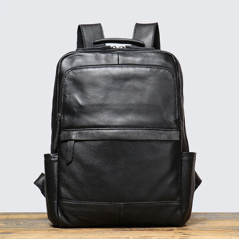 YETTIES Retro New Style Top Layer Cowhide Men's Travel Backpack Women's Genuine Leather Computer Backpack Large Capacity Handbag