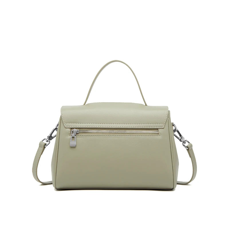 ZOOLER Handcraft Real Leather Bag Big Female Rice First Cow Layer Genuine Leather Handbag Shoulder Bags Top Female Fashion#HY605