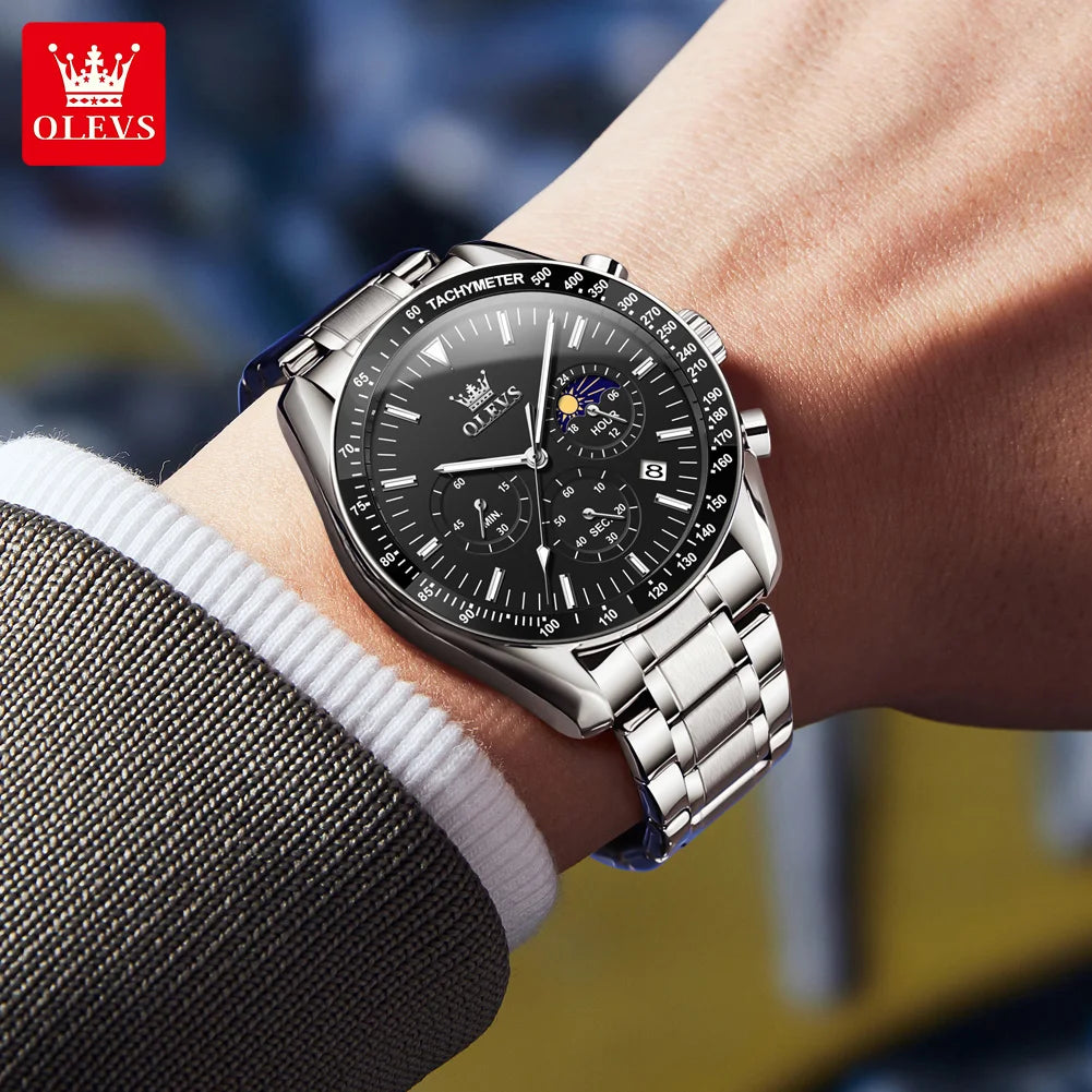 OLEVS Best Selling Original Watches for Men High Quality Stainless Steel Multifunction Mens Watch Fashion Trend Wrist Watch Men