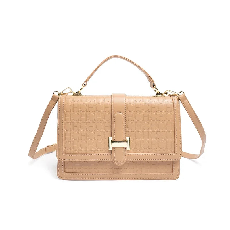 CH High Quality Ladies Solid Colour Print Design Crossbody Bag Small Square Bag Superior Sense Ladies Casual Shoulder Bag Letter